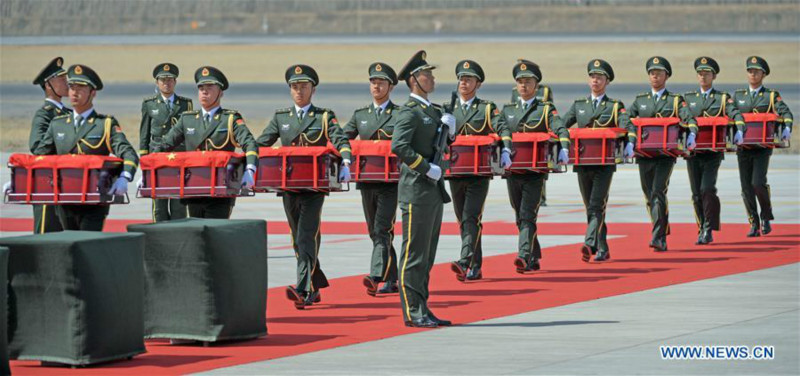 Les dépouilles de 10 soldats chinois morts durant la Guerre de Corée ont été rapatriées