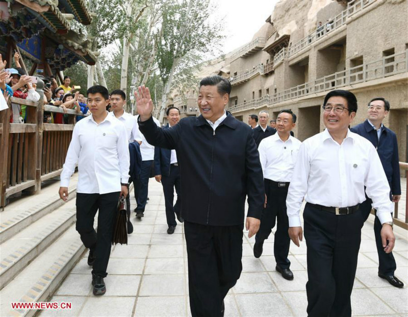 Xi Jinping visite un site du patrimoine culturel au Gansu