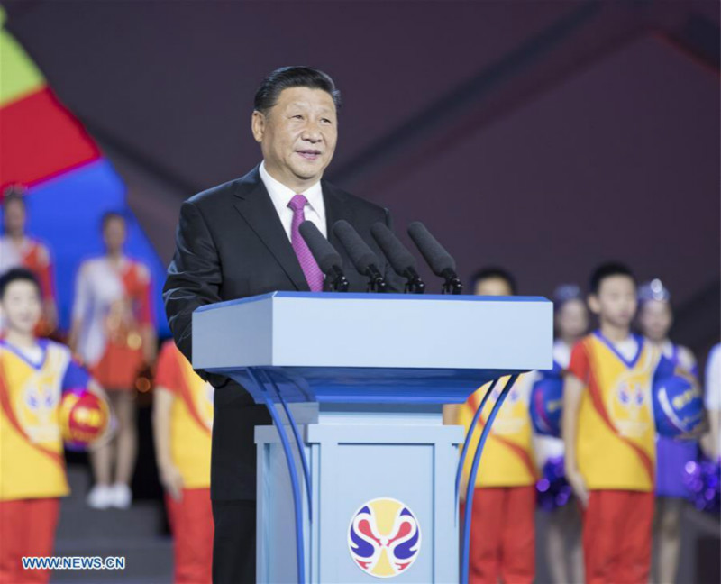 Xi Jinping assiste à la cérémonie d'ouverture de la Coupe du monde de basket-ball FIBA 2019