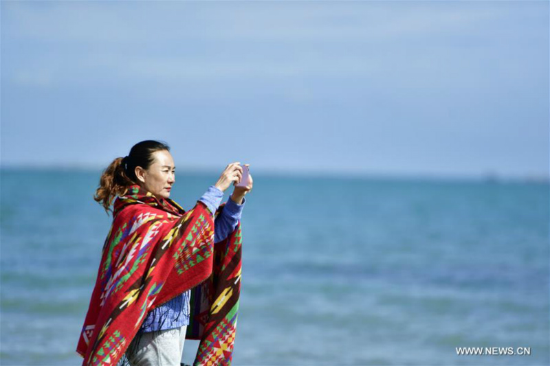 Chine: paysage du lac Qinghai