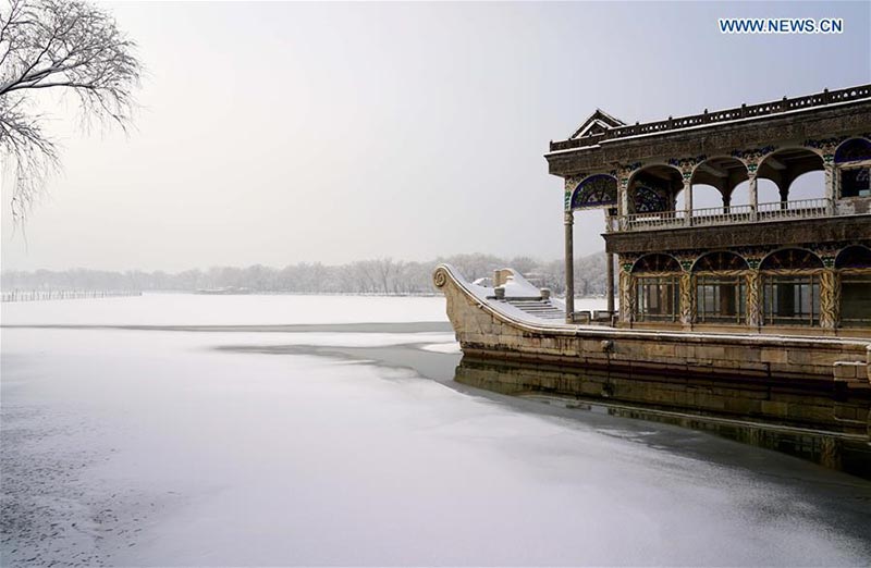 Paysage de neige au Palais d'été à Beijing