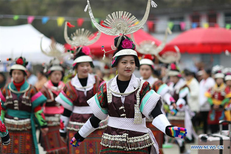 Guizhou : des villageois assistent à la célébration annuelle du lusheng dans le comté de Danzhai 