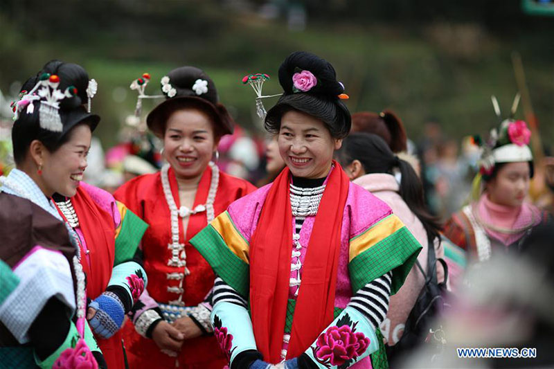 Guizhou : des villageois assistent à la célébration annuelle du lusheng dans le comté de Danzhai 