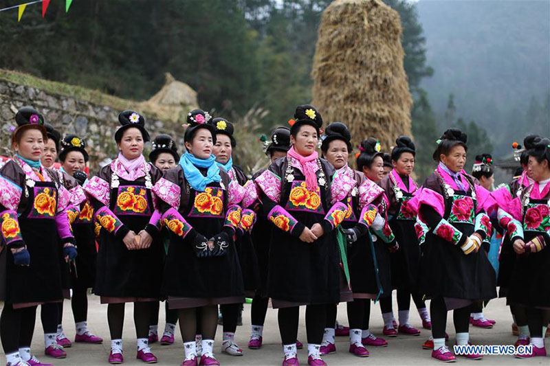 Guizhou : des villageois assistent à la célébration annuelle du lusheng dans le comté de Danzhai 