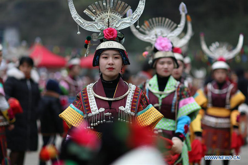 Guizhou : des villageois assistent à la célébration annuelle du lusheng dans le comté de Danzhai 