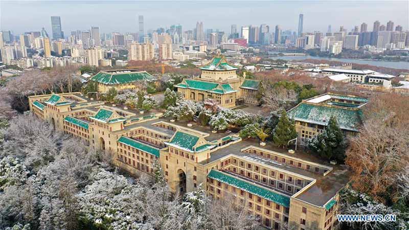 Wuhan recouverte d'un manteau de neige hivernale