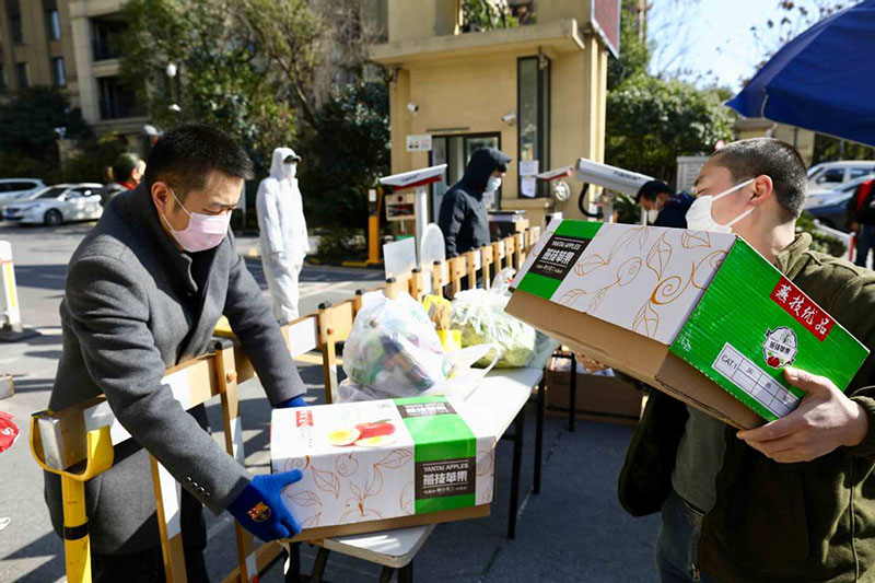 La livraison sans contact déployée dans les communautés de Wuhan