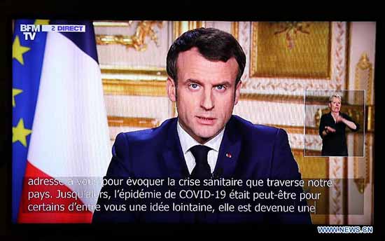 (COVID-19) Le chef de l'Etat fran?ais annonce la fermeture des frontières de l'Union européenne et le report du second tour des élections municipales