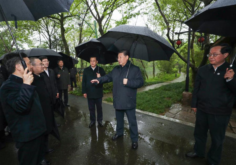 Xi Jinping inspecte la conservation des zones humides et la gestion urbaine à Hangzhou