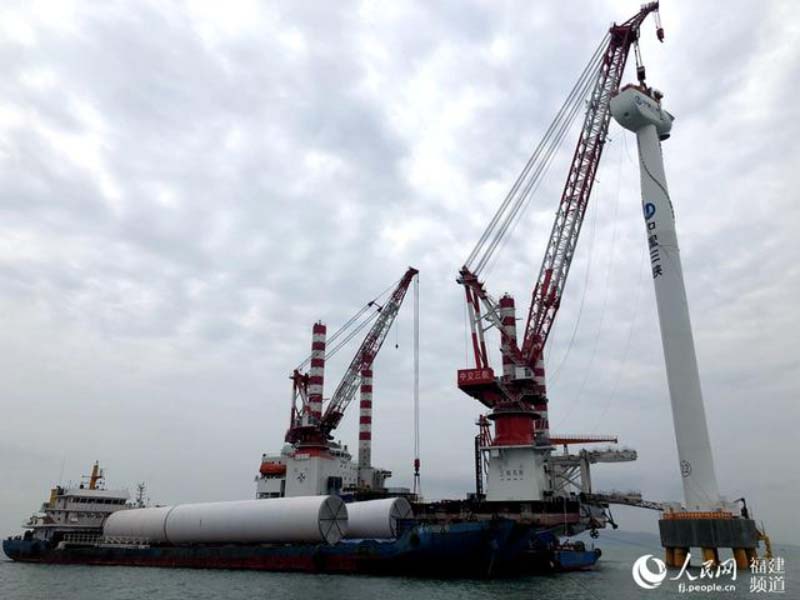 L'éolienne offshore avec la plus grande capacité à machine unique en Chine a été installée avec succès