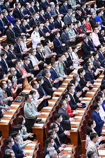 Réunion de cl?ture de la session annuelle de l'organe consultatif politique suprême de la Chine