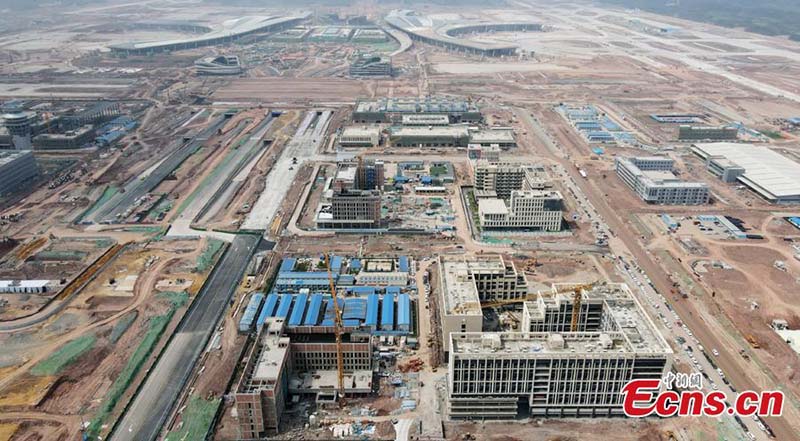 L'aéroport international Tianfu de Chengdu en construction