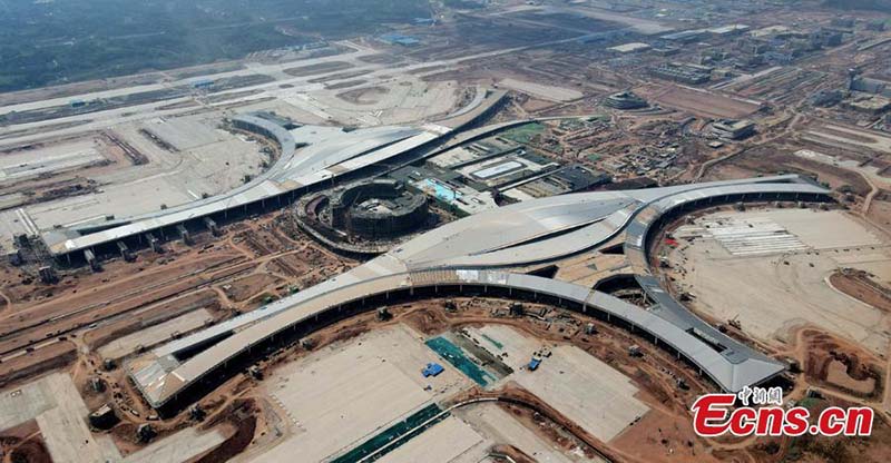 L'aéroport international Tianfu de Chengdu en construction