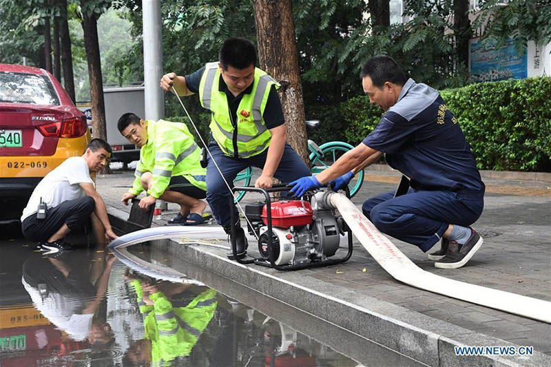 Chine : tempêtes de pluie à Beijing