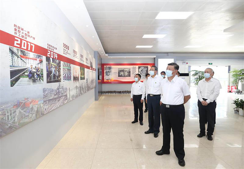 Xi Jinping inspecte un parc écologique et une aciérie dans l'Anhui