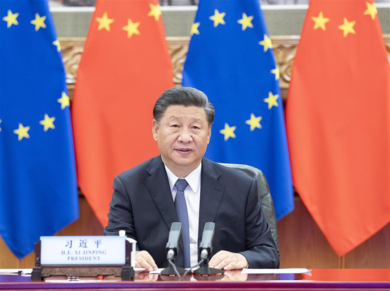 Xi Jinping co-organise la réunion des dirigeants Chine-Allemagne-UE par liaison vidéo