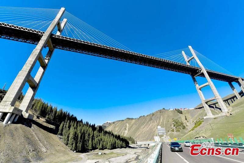 Les magnifiques paysages du pont de Guozigou dans le Xinjiang