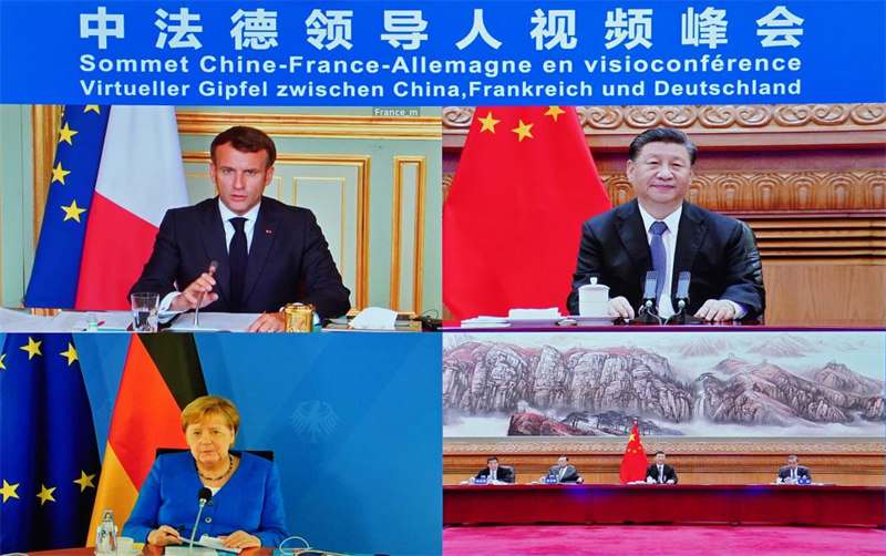 Xi Jinping appelle à élargir le consensus et la coopération avec l'Europe lors d'un sommet virtuel avec les dirigeants fran?ais et allemand