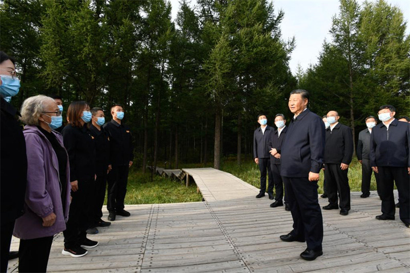 Xi Jinping en inspection dans une ferme forestière de la province du Hebei