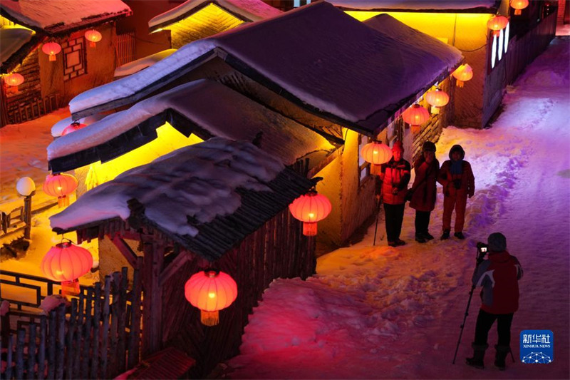 Les paysages nocturnes de la ? ville des neiges ? du Heilongjiang envo?tent les touristes