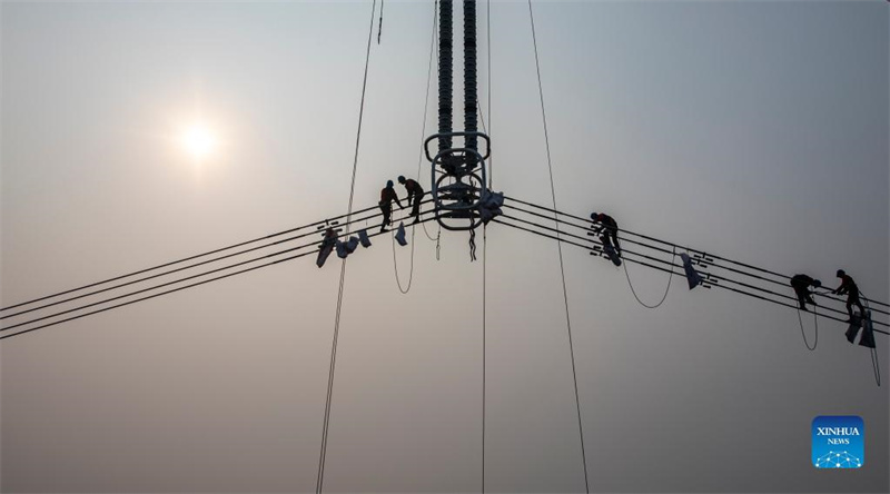 Des ? Spider-Men ? travaillent pour un projet de transmission d'électricité à Chongqing