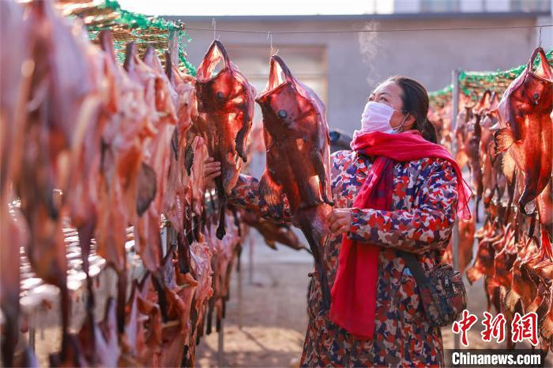 Shandong : les commandes de poissons séchés des pêcheurs de Rongcheng très demandées à l'approche de la Fête du printemps