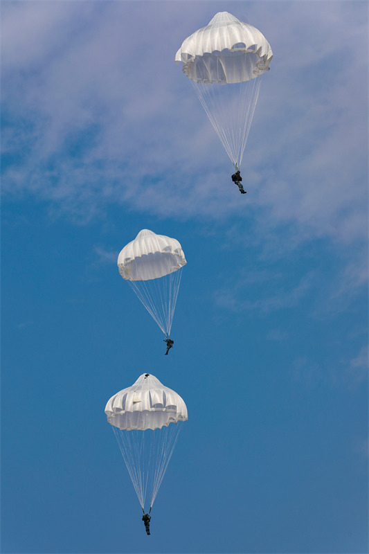 Une brigade de soldats aéroportés : de braves soldats qui descendent du ciel