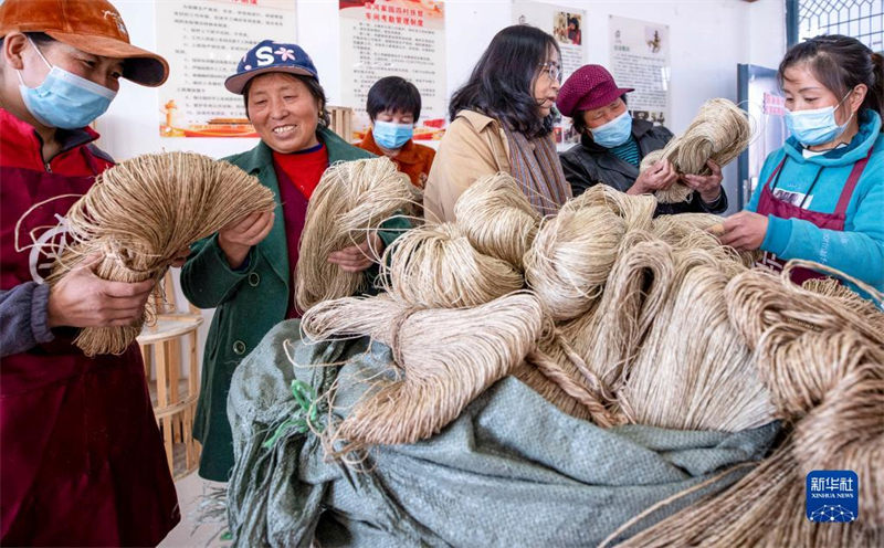 Les articles culturels et créatifs du tressage du chanvre transmettent le pouvoir féminin dans le Ningxia