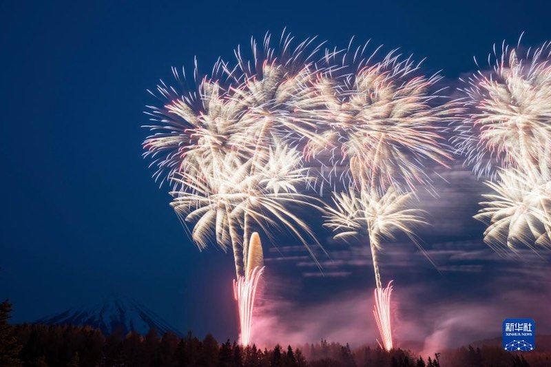 Le Festival du feu d'artifice de la préfecture de Yamanashi, au Japon