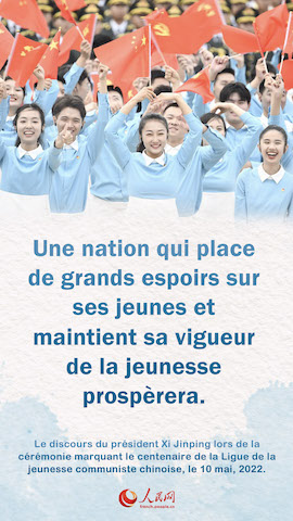 Les points saillants du discours prononcé par le président Xi Jinping lors de la cérémonie marquant le centenaire de la Ligue de la jeunesse communiste chinoise