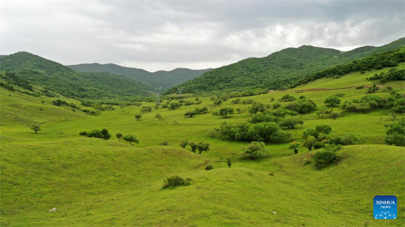 Gansu : le mont Guanshan vu d'en haut