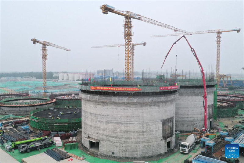 Hebei : une base de réserve de céréales en construction à Qinhuangdao