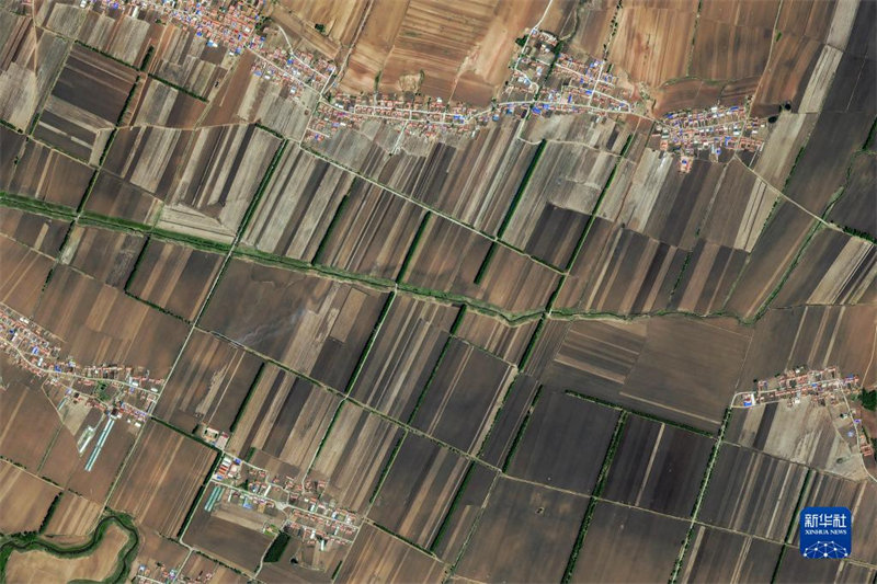 Les beaux paysages agricoles de la province du Jilin vus de l'espace