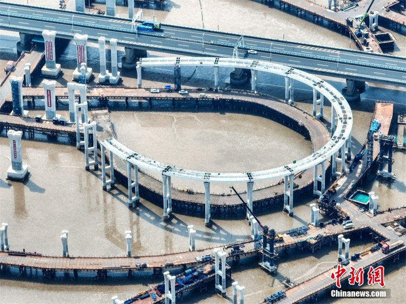 La plus grande rampe d'échange maritime d'Asie vue du ciel