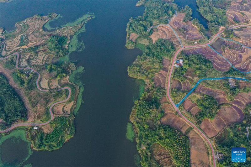 Le paysage du parc national des zones humides du Lac Shuanggui à Chongqing