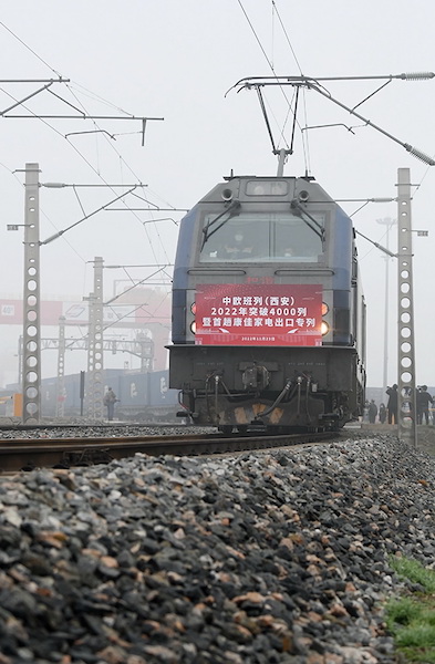 Plus de 4 000 convois ferroviaires ont circulé à partir du Shaanxi sur les lignes de fret Chine-Europe en 2022