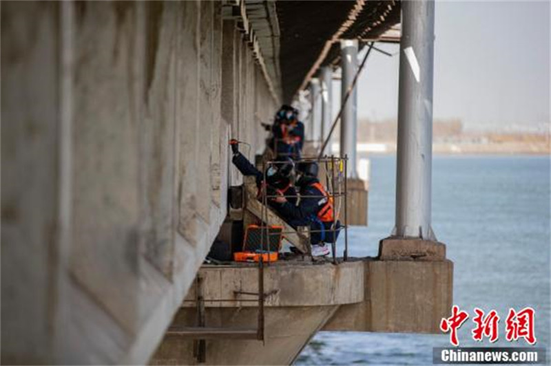 Hebei : des ? Spidermen ? sur le pont maritime assurent l'entretien en haute altitude et en mer