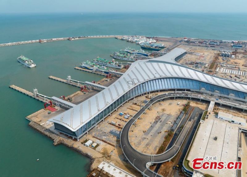 Hainan : le terminal de ferry de Xinhai en construction à Haikou