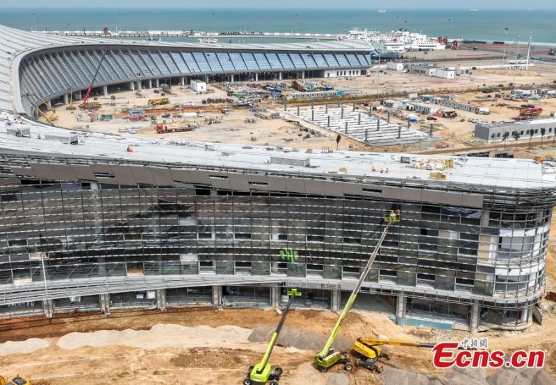 Hainan : le terminal de ferry de Xinhai en construction à Haikou