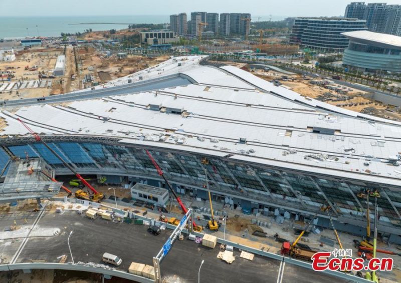 Hainan : le terminal de ferry de Xinhai en construction à Haikou