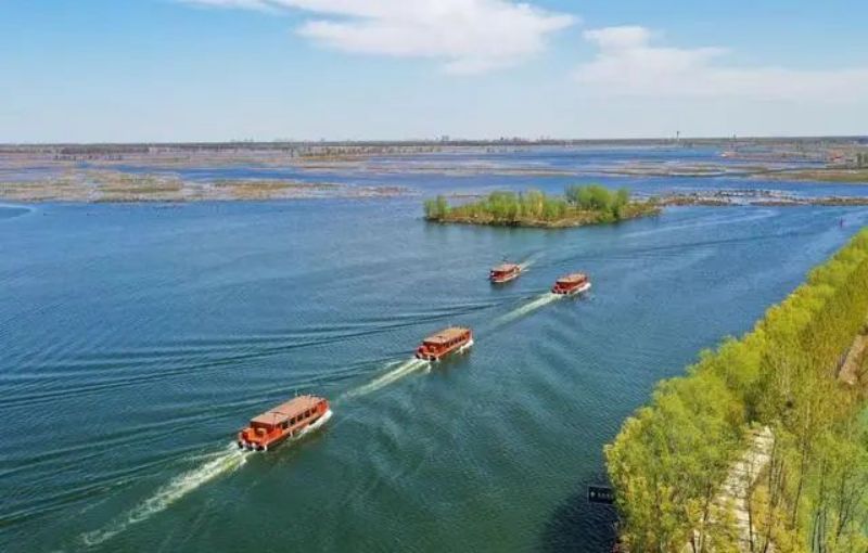 Hebei : ouverture prochaine du ? Bus sur l'eau ? à Baiyangdian