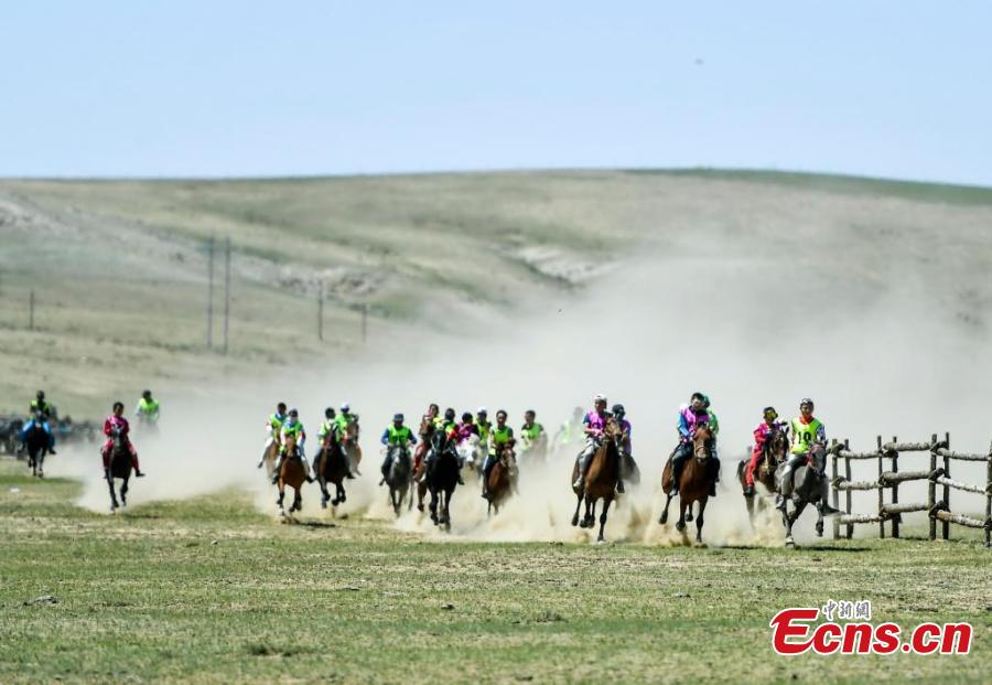 Xinjiang : une?course de chevaux attire les touristes