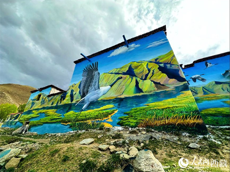 Tibet : des peintures 3D embellissent le village de Qiacun