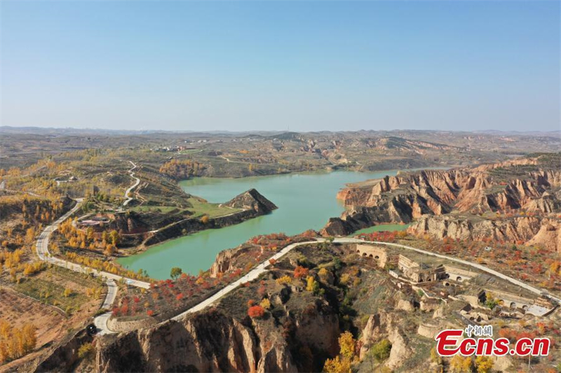 Les magnifiques paysages d'automne du Géoparc de l?ss de Mahuangliang, dans le canton de Mahuangliang de la ville de Yulin, dans la province du Shaanxi (nord-ouest de la Chine). (Xie Jing / China News Service)