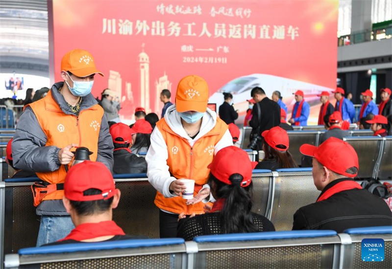 Un train a été affrété à Chongqing pour les travailleurs migrants