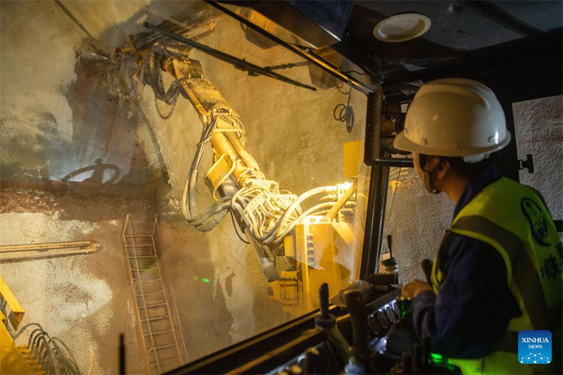 La ligne médiane du chemin de fer à grande vitesse Chengdu-Chongqing en construction