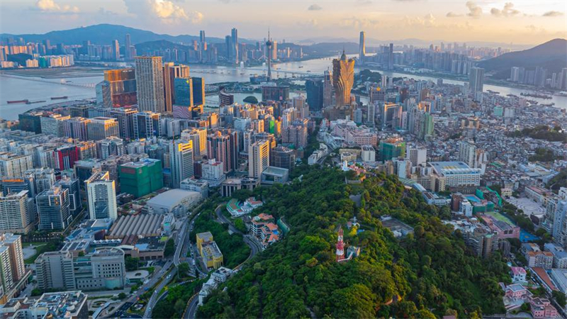 Photo aérienne de la péninsule de Macao, le 8 juillet 2024. (Photo : Cheong Kam Ka)