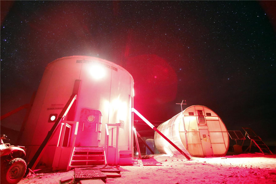 Le 2 mars 2013, une vue nocturne du ciel au-dessus de la Station Martienne de Recherche du Désert basée dans le désert de l'Etat de l'Utah aux Etats-Unis. [Photo/Agences]