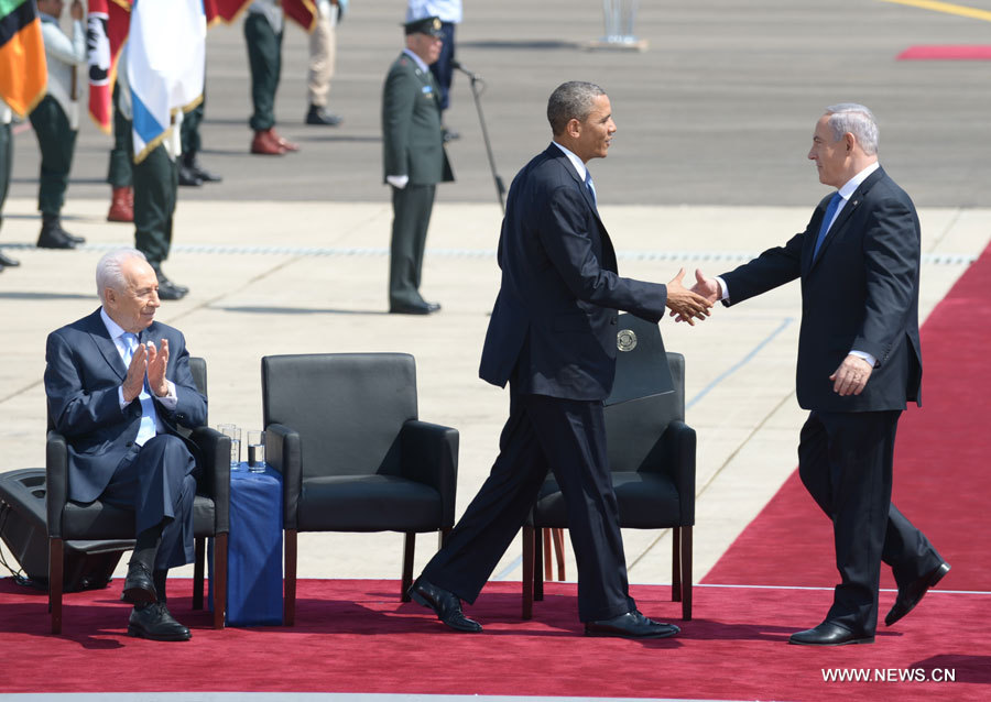 Obama arrive en Isra?l pour sa première visite présidentielle