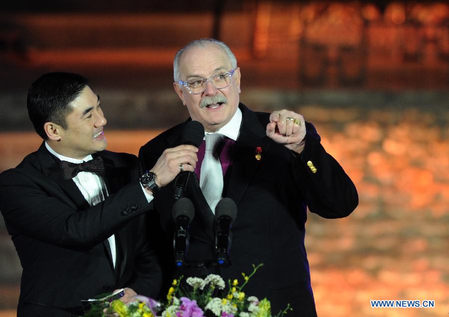 Le président du jury de 3e Festival international du film de Beijing, le réalisateur russe Nikita Mikhalkov lors de la cérémonie d'ouverture du Festival. 